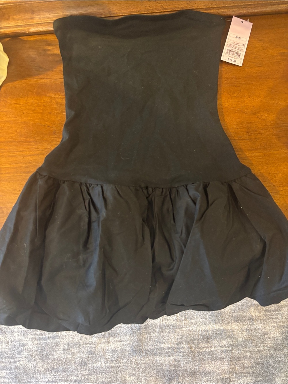 wild fable Black Strapless Bubble Hem Dress